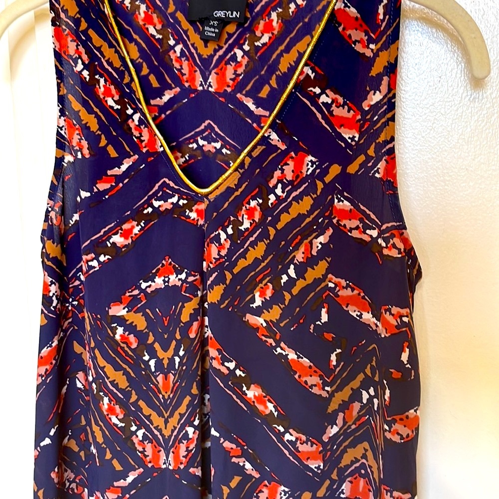 Greylin Silk Sleeveless Blouse Sz XS